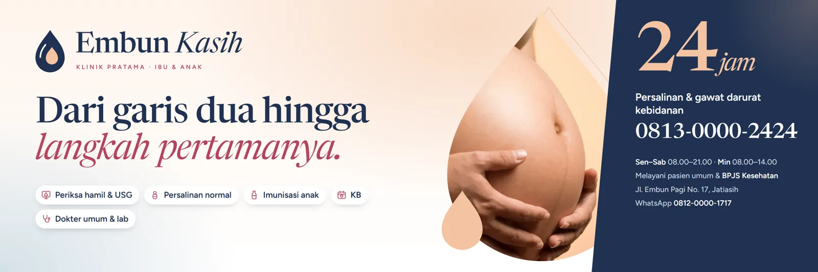 Klinik Pratama Embun Kasih: Spanduk 3 × 1 m