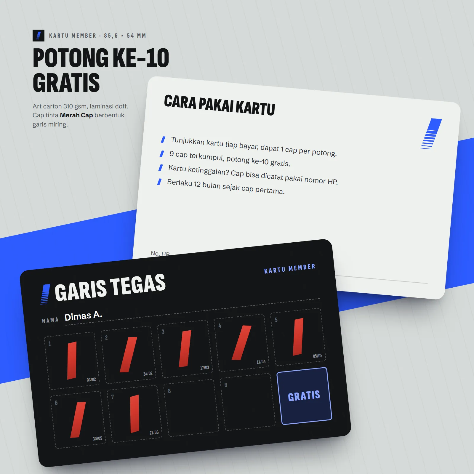 Garis Tegas Barbershop: Kartu member