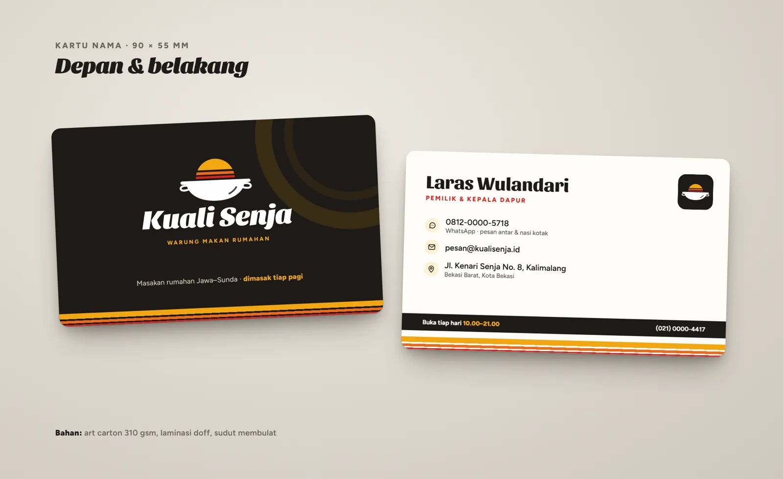 Warung Kuali Senja: Kartu nama