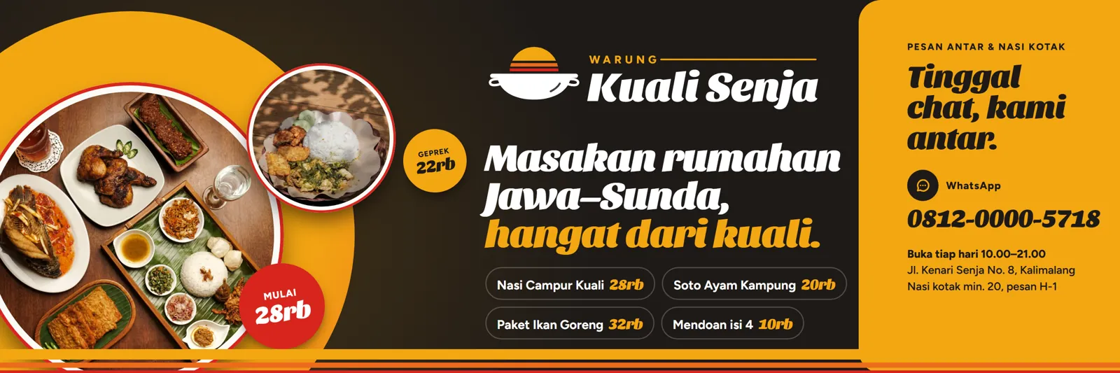 Warung Kuali Senja: Spanduk 3 × 1 m