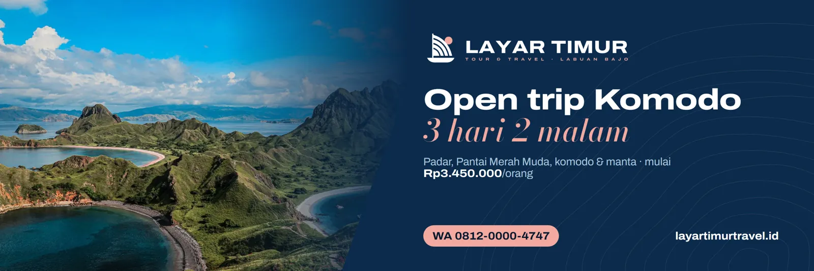 Layar Timur Tour & Travel: Banner 3 × 1 m