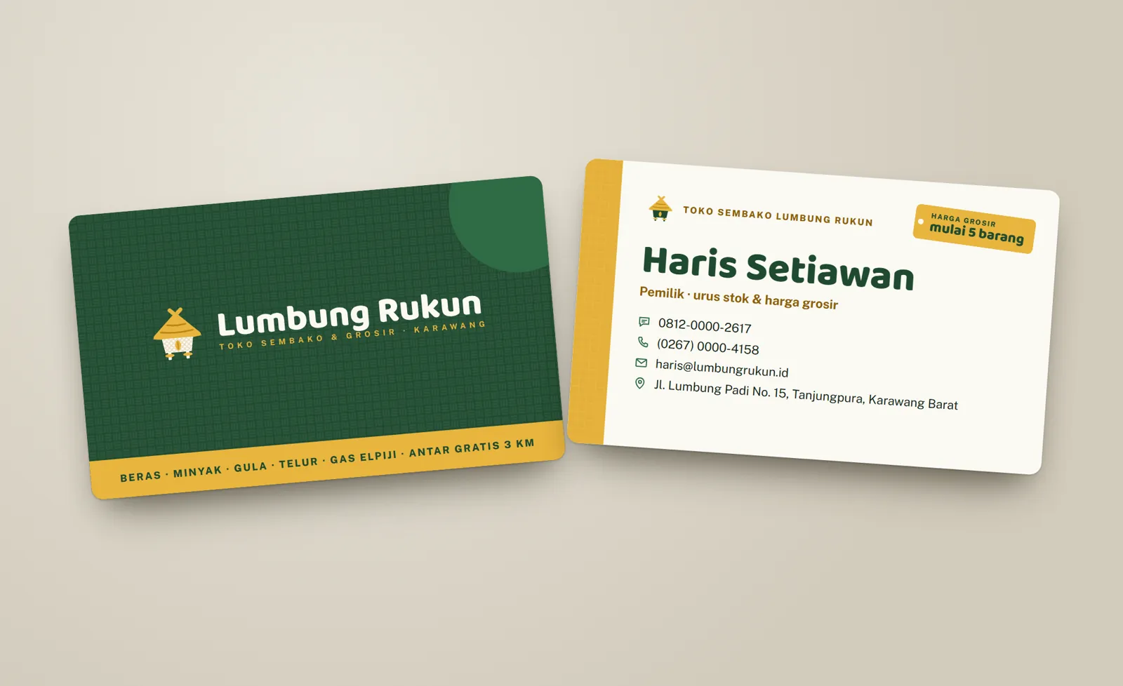 Toko Sembako Lumbung Rukun: Business cards