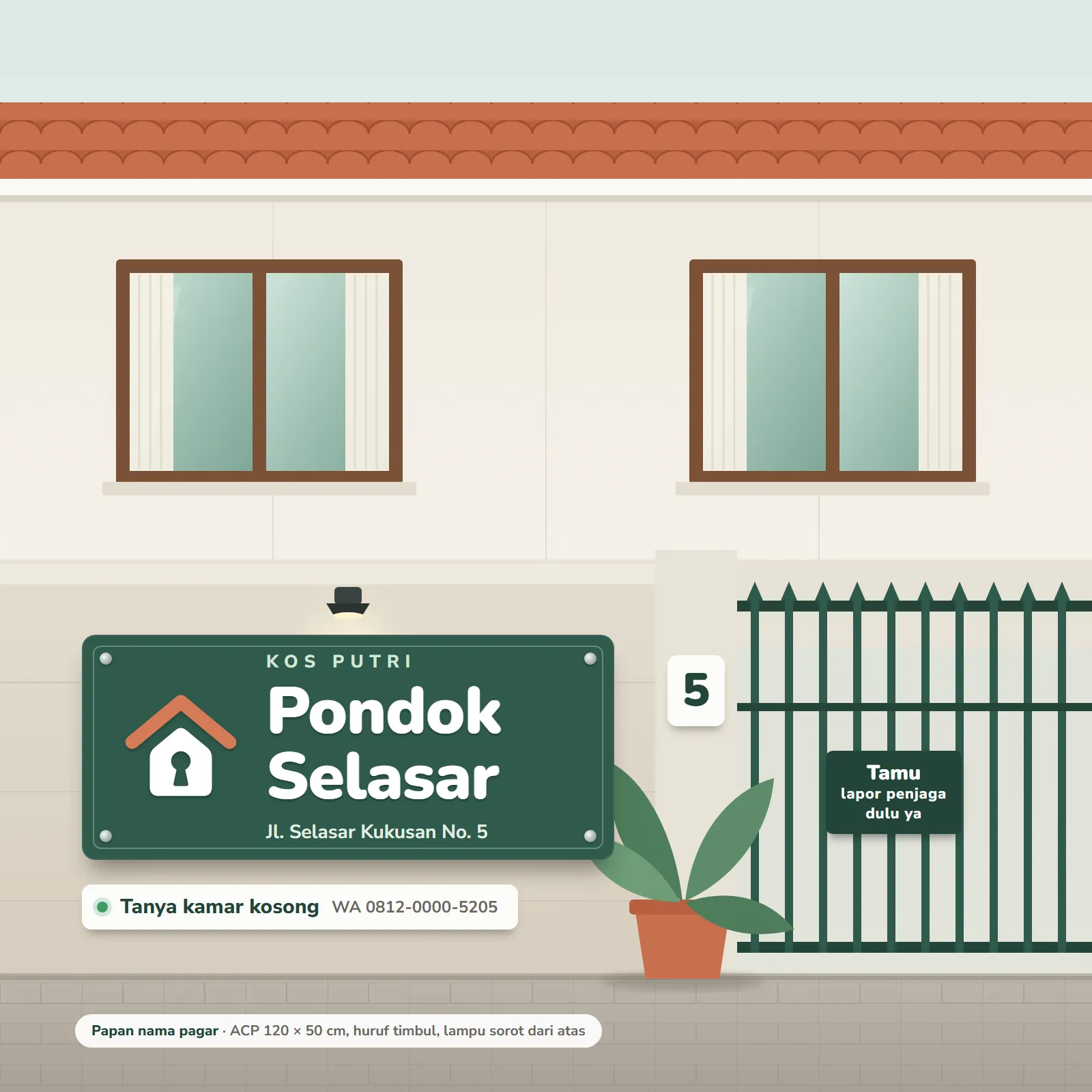 Kos Pondok Selasar: Papan nama kos