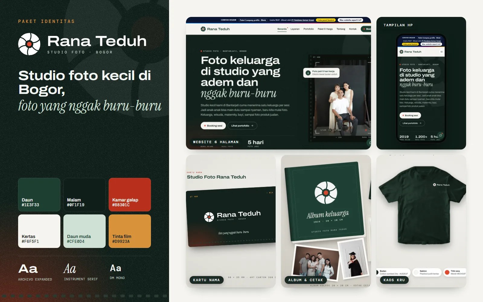 Studio Foto Rana Teduh: Brand board