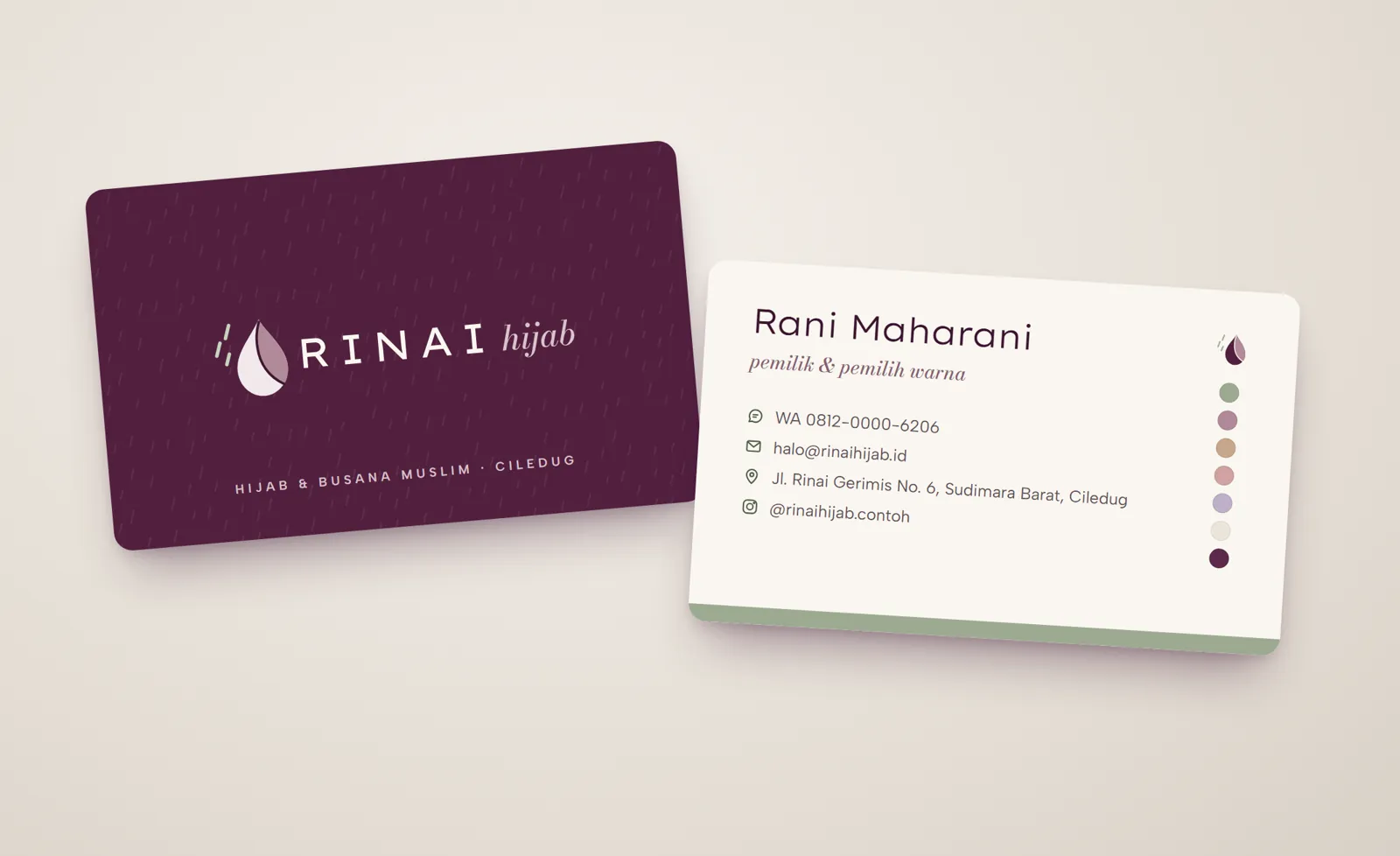 Rinai Hijab: Business cards