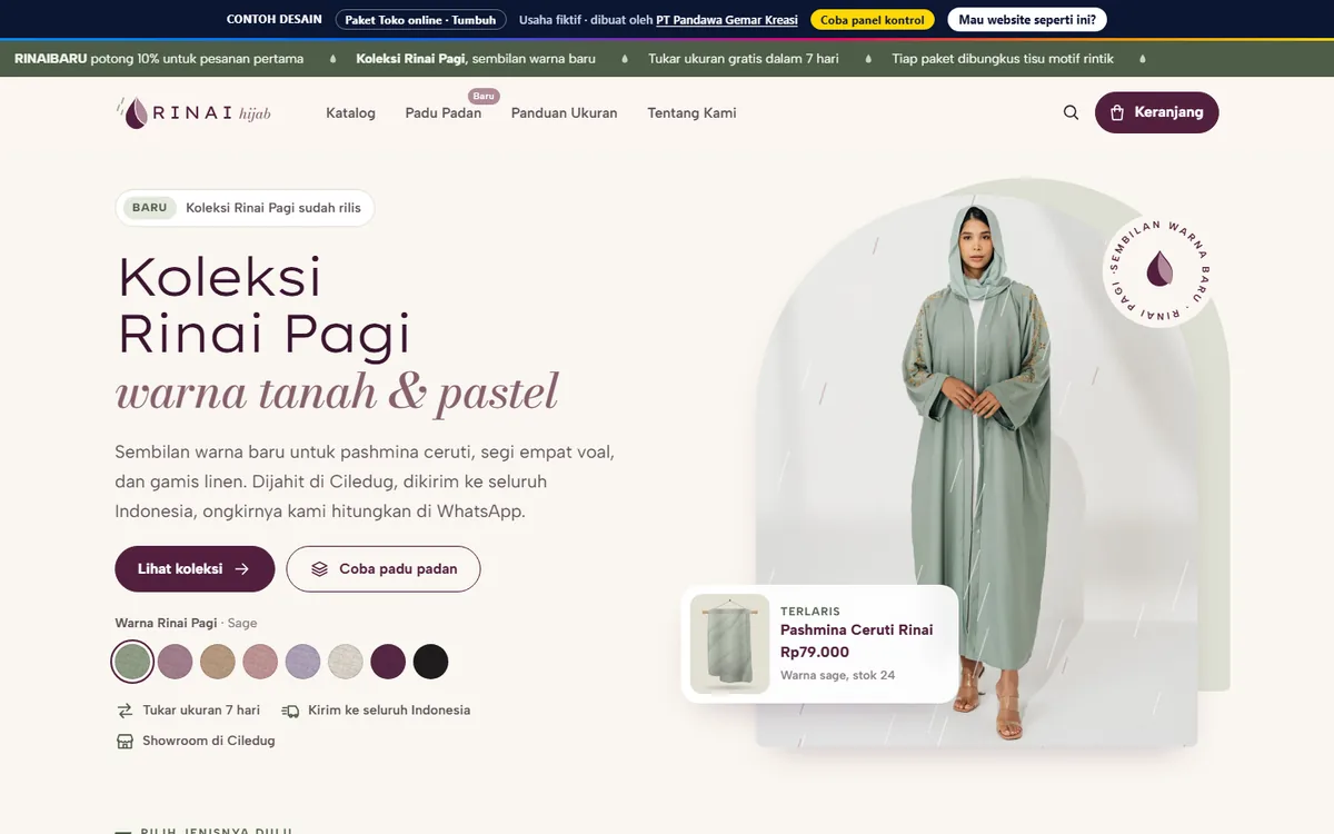 Rinai Hijab website preview