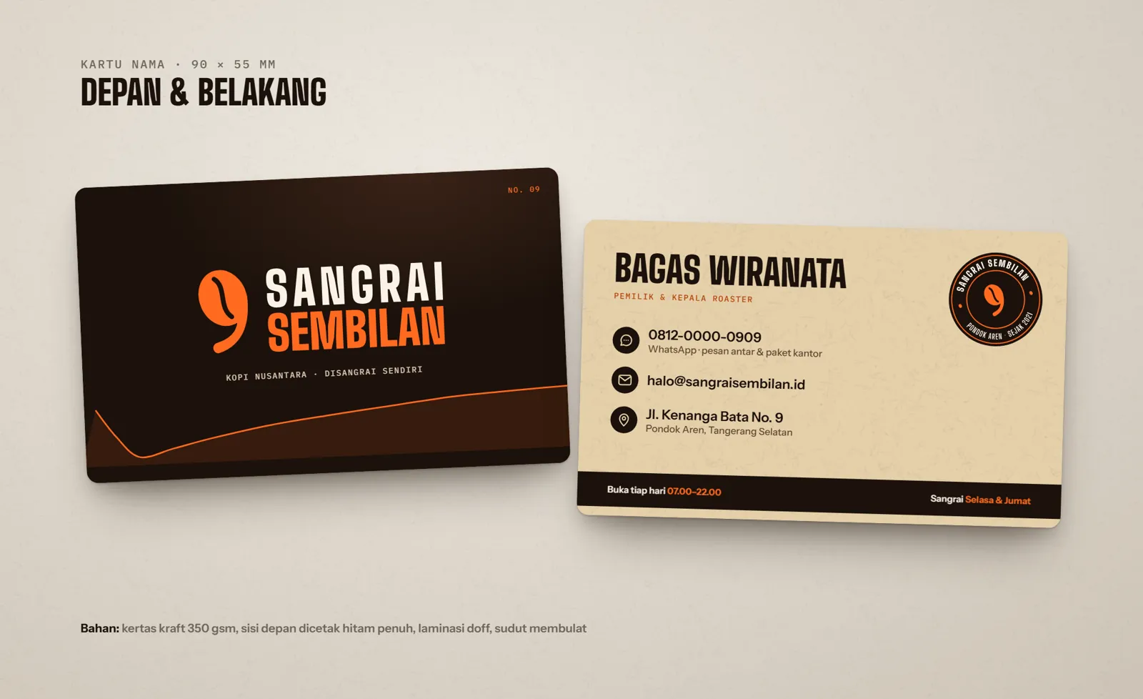 Kedai Sangrai Sembilan: Kartu nama