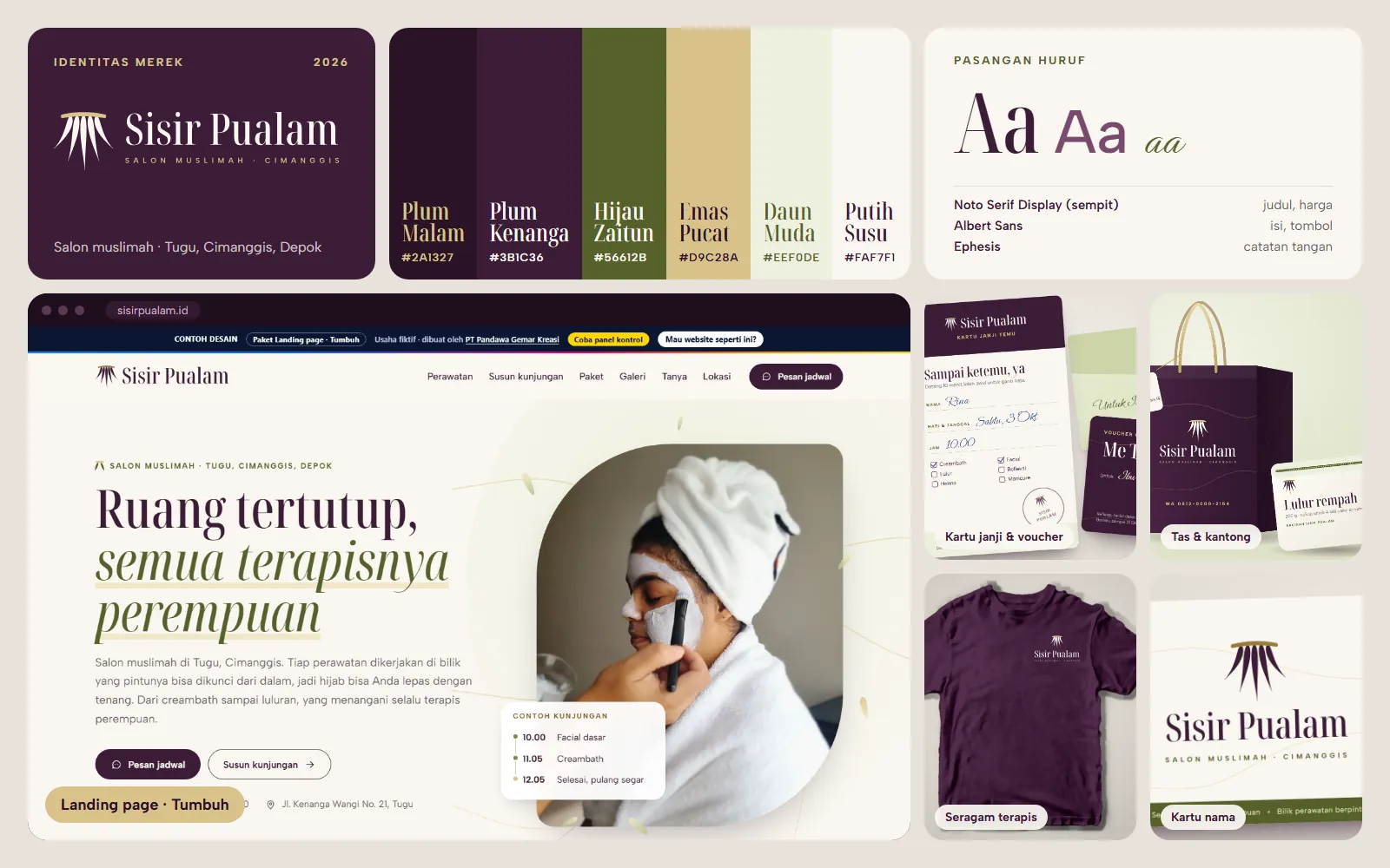 Salon Muslimah Sisir Pualam: Brand board