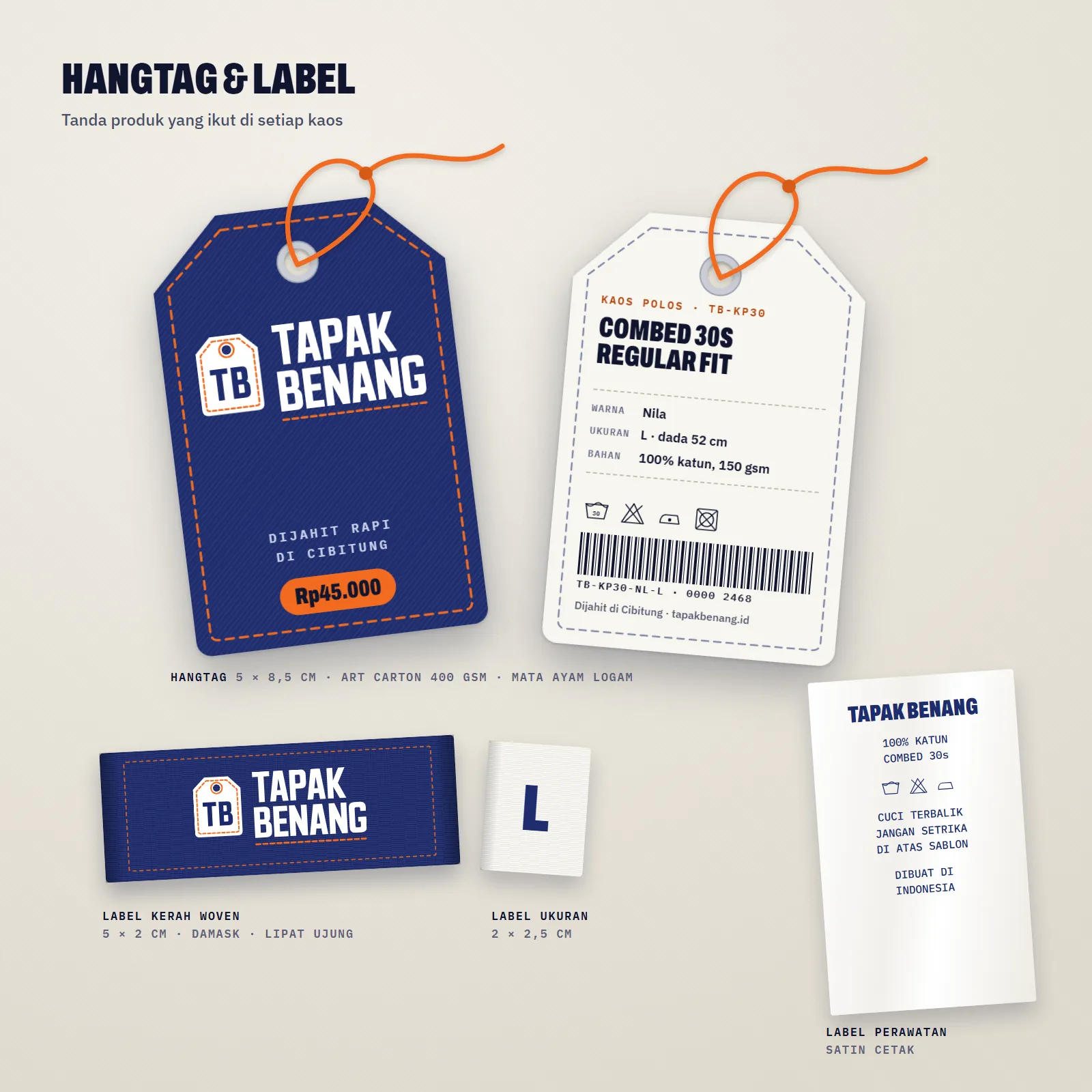 Tapak Benang: Hangtag dan label kerah