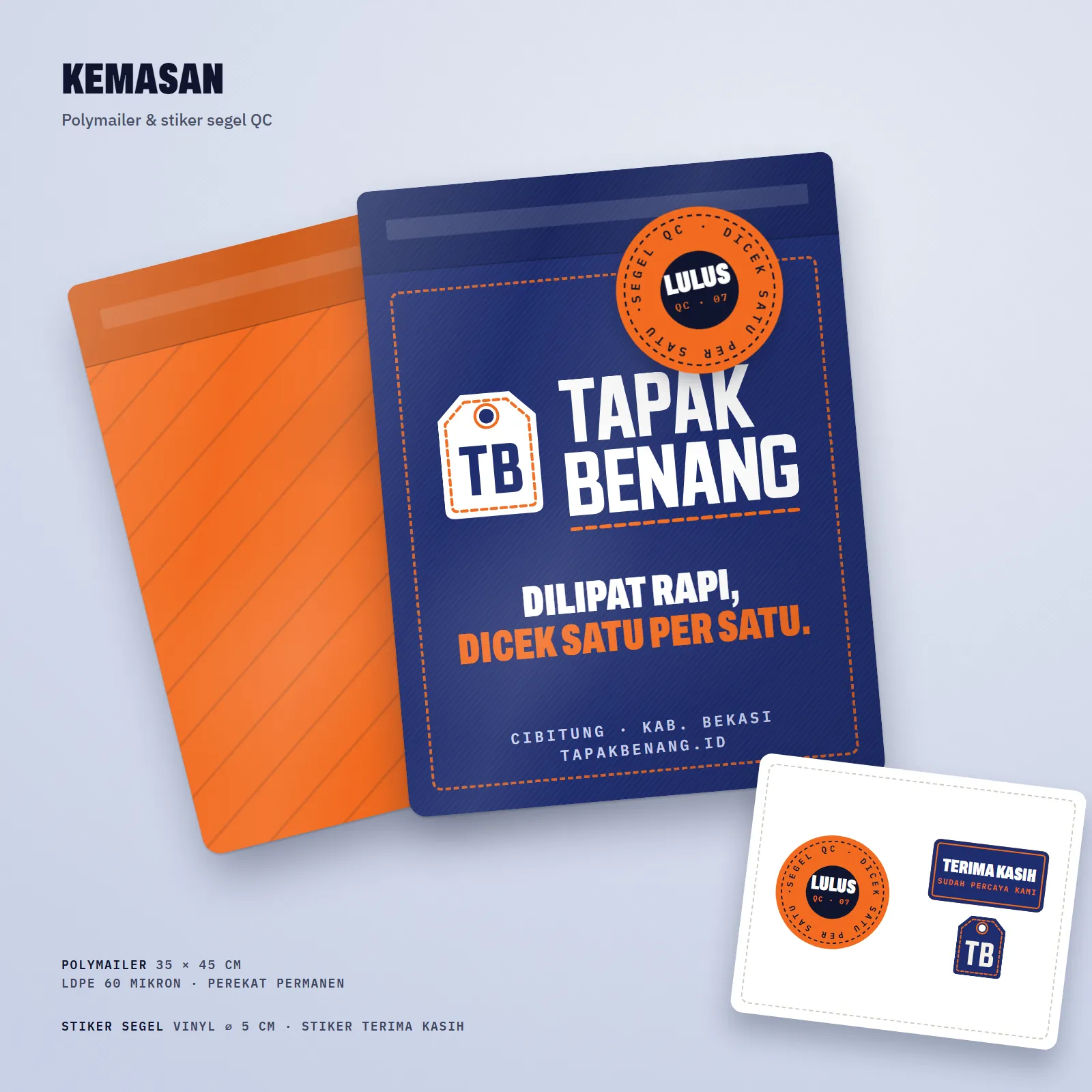 Tapak Benang: Kemasan kirim